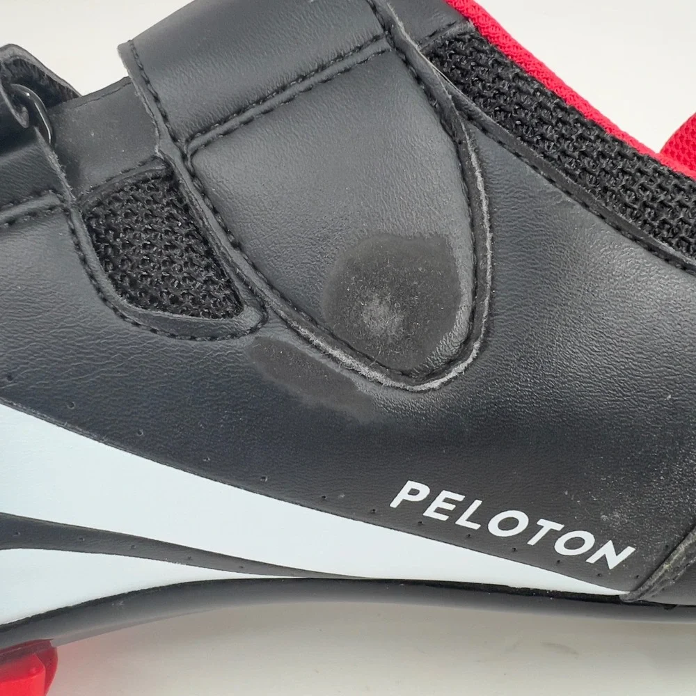 Peloton Cycling Shoes Men EU 45 US 11 Black Red Delta Cleats Ratchet PL-SH-B-45